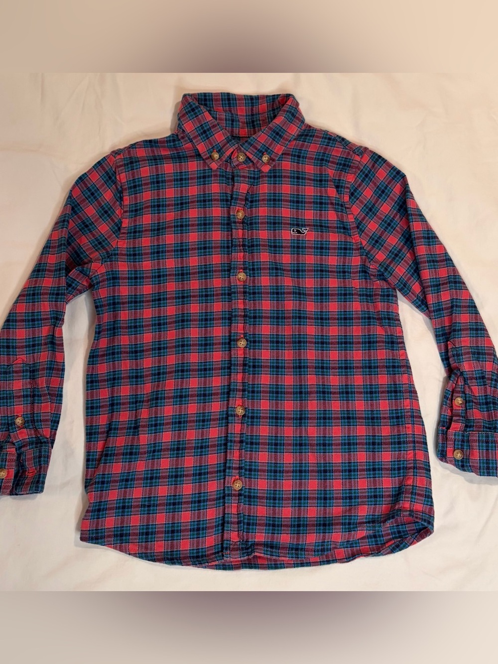 Vineyard Vines Red/blue Plaid Button Down Shirt sz 5 EUC